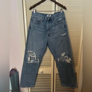 fashionable pants, beautiful color, denim,